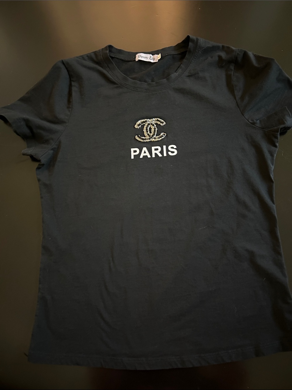 Black Paris Chanel Tee - Large